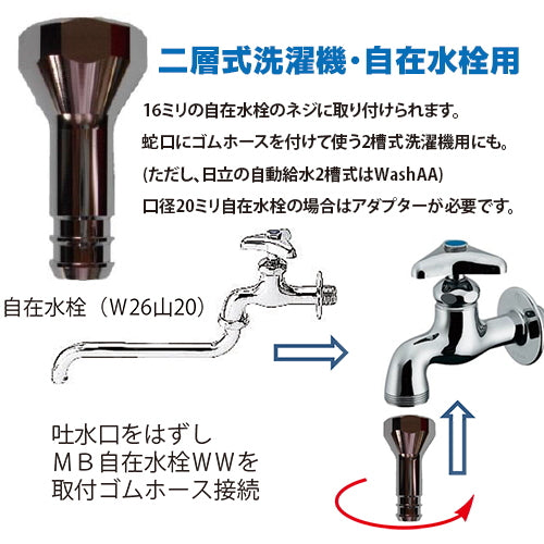 マイクロバブル発生器「二層洗濯機・自在水栓用」14,000円(税別)